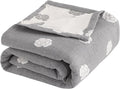 NTBAY 3 Layers Cotton Muslin 68x92 Twin Bed Blanket, Super Soft Breathable Thermal Yarn Dyed Quilt for Adults, Perfect Lightweight Blanket for Couch Sofa Bed All Seasons, Grey Rose