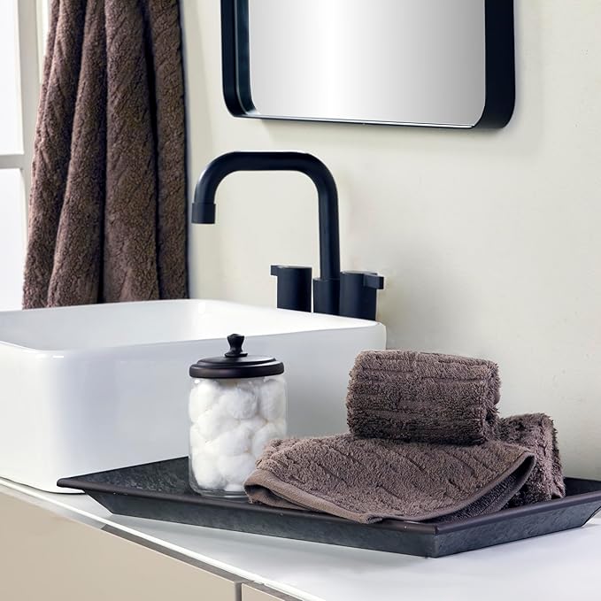 SKL Home CloudSoft Cotton Luxury 4 Pc Wash Set for Bath & Gift, Mink Brown