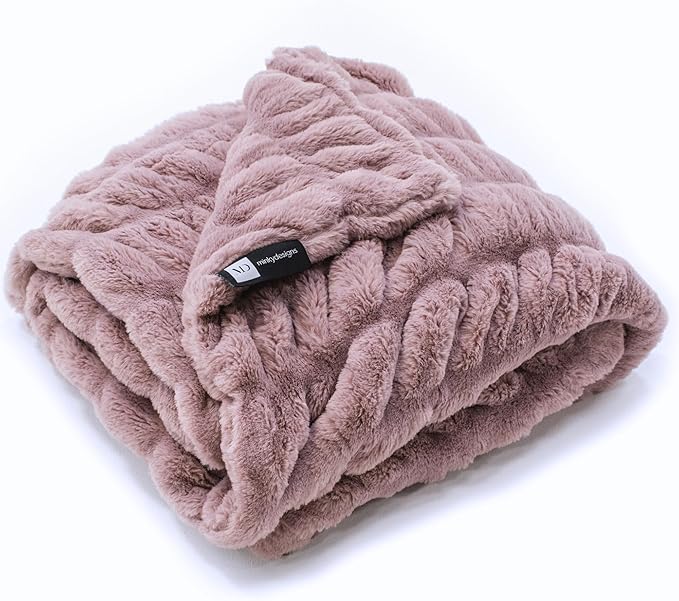 Minky Designs Violet Dream Minky Blanket – Ultra Soft Faux Fur Throw Blanket for Couch, Bed & Home – Fluffy, Warm & Luxurious – Chic Collection (X-Large, 60x84)