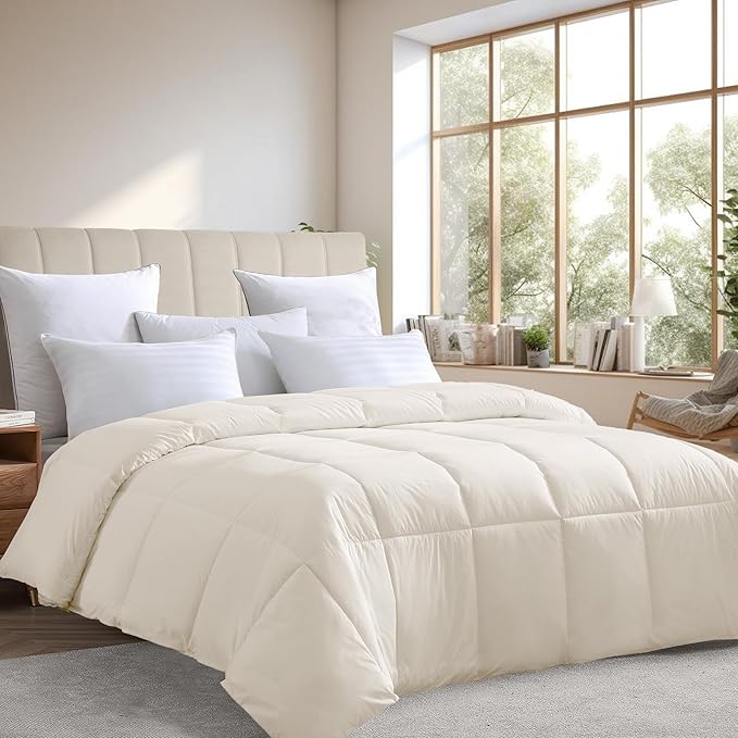 Farm To Home Down Alternative Comforter King Size 100% Organic Cotton Duvet Insert Hotel Collection Hypoallergenic Comforter Machine Washable Comforter 108 x 98 for All Season