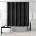 Boho Shower Curtain Black Tassel Woven Fabric Short Shower Curtain 72 x 66 Modern Farmhouse Textured Tufted Chevron Striped Minimalist Bathroom Shower Curtains