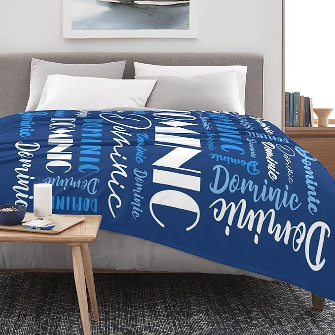 Name Blanket Personalized Blanket for Adult Kids Flannel Customize Throw Blanket Custom (Color 18, 30 x 40 Inches)