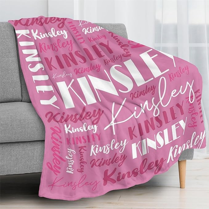 Name Blanket Personalized Blanket for Adult Kids Flannel Customize Throw Blanket Custom (Color 06, 30 x 40 Inches)