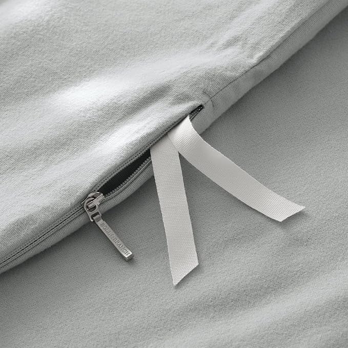 BOLL & BRANCH Flannel Duvet Set - King/Cal King, Shore - Luxury 100% Organic Cotton - 1 Duvet Cover, 2 Shams - Velvety Soft, Warm & Breathable Weave