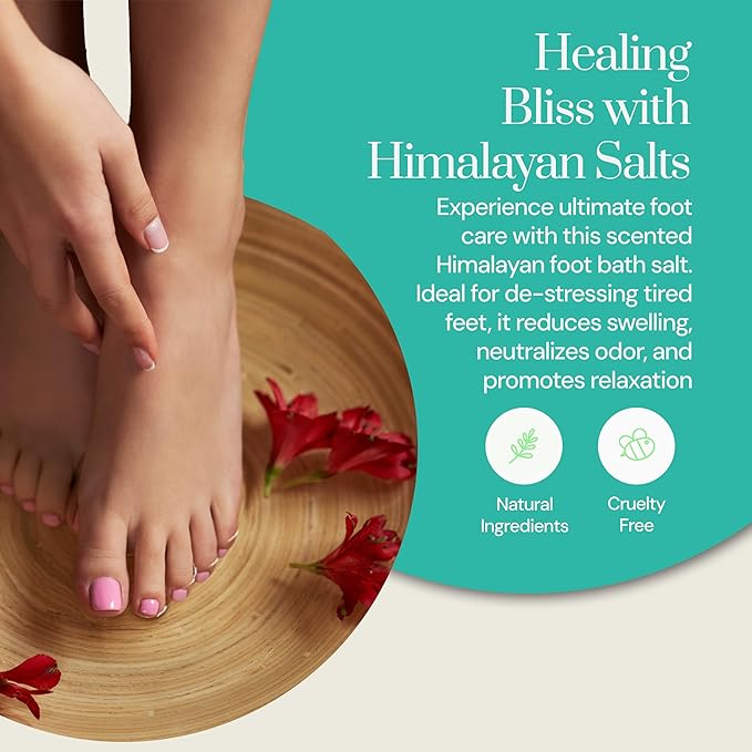 SoapStones Happy Feet Himalayan Foot Soak with Peppermint and Rose Oil, 500g - Detox Foot Bath & Skin Softener – Foot Soaking Salts for Tired, Swollen Feet Treatment & at-Home Spa