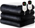 Homemate Electric Heated Blanket King Size - 100"x90" Heating Blanket King Size Dual Control 1/2/4/6/8 Hours Auto-Off 10 Heat Level Over-Heat Protection Flannel Sherpa ETL Certification