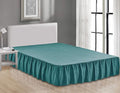 Sheets & Beyond Wrap Around Solid Microfiber Luxury Hotel Quality Fabric Bedroom Gathered Ruffled Bedding Bed Skirt 14 Inch Drop (Full, Teal)