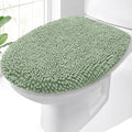 OLANLY Soft Chenille Bathroom Toilet Lid Cover, Machine Washable Seat Covers, 17.5x15, Stays in Place Rubber Backing, Fits Most Round, Elongated and Oblong Lids, Accessories Decor, Sage Green