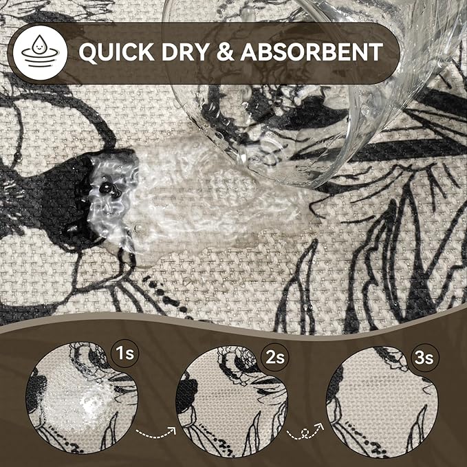 Half Circle Bath Mat,Thin Bathroom Rugs Fit Under Door Quick Dry Non Slip Washable Bathroom Mat with Rubber Backing,Absorbent Woven Half Round Shower Rug