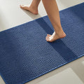 Bathroom Runner Rug, Long Bath Mat Washable Thin Quick Dry Low Pile Bathroom Runner Rugs 24 x 60 Non Slip, Navy Blue 24"x60"