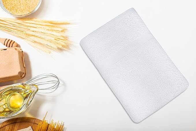 (Pack of 12 White Bath Towel Bulk 24x48 Inches - Economy Cheap Bath for Commercial Uses, Gym, Salon, Spa & Hair -Lightweight Bath Towels Quick Drying -Bath Towels Sets Bulk