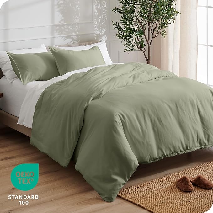 Bare Home Bedding Duvet Cover California King Size - Premium 1800 Super Soft Collection - Lightweight, Cooling - Soft Breathable Bedding Duvet Cover (Cal King, Sage)