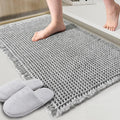 ZALL Grey Waffle Bath Mat,Super Absorbent Non Slip Bathroom Rug,Gray 24x48inch,Machine Washable Ultra Soft Floor Mats