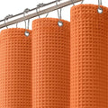 Waffle Weave Shower Curtain - Orange Cotton Fabric Texture Heavyweight Shower Curtain for Bathroom,Washable,72Wx72L
