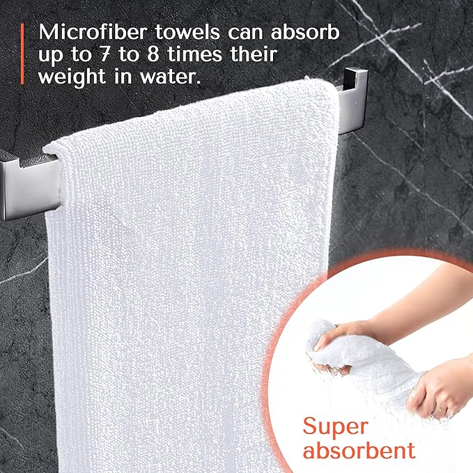 TASALON Microfiber Hair Towel for Salon - 10 Pack - 29 x 16 Inches, Quick Dry and Ultra-Soft Facial Towels with Soft Absorbant - White