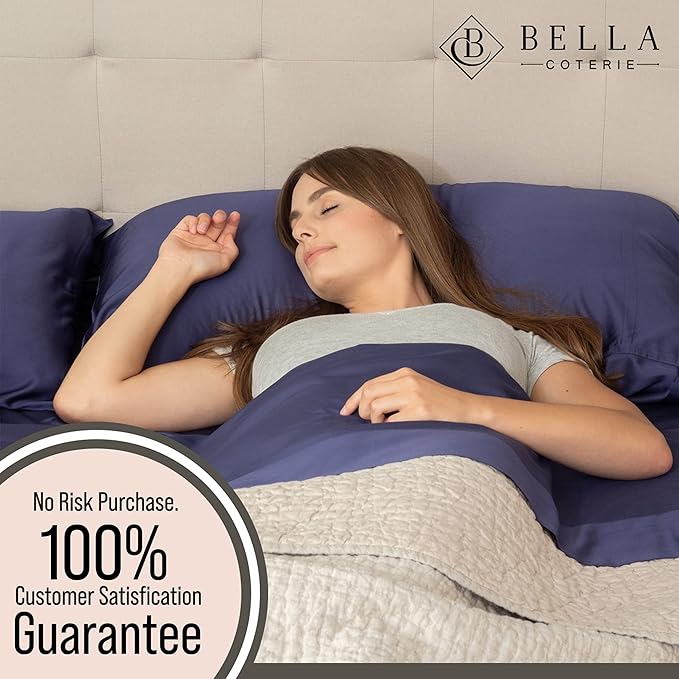 Bella Coterie Luxury Bamboo Viscose King Size Sheet Set | 100% Organically Grown | Ultra Soft | Cooling for Hot Sleepers | 18" Deep Pocket [Twilight Blue]