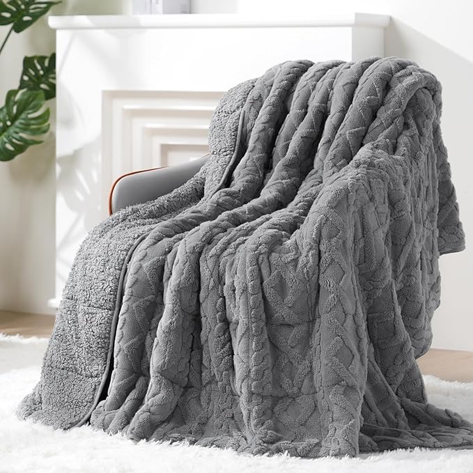 Super Fuzzy Soft Sherpa Fleece Weighted Blanket, 20 lbs Dual Sided Fluffy Heavy Weighted Blankets for Adults - No Bunching with Double Layers of Soft Inner Lining (80"x 87", 20 Pounds)