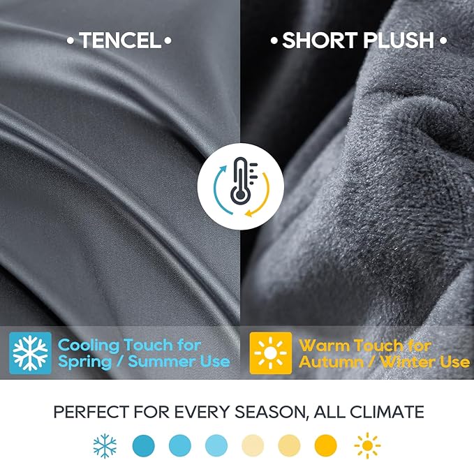 King Size Weighted Blanket 45lb(88''x104'', Dual-Sided), Cozy Warm Velvet & Cooling Tencel Fabric Reversible King Weighted Blanket for Adults & Couples All Season Use - Carry Bag Included, Dark Grey