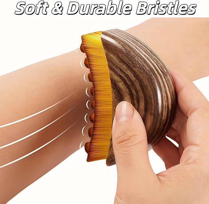 Lymphatic Contour Face Brush Face Lifting Brush Gua Sha Brush for Face Dry Lymphatic Massage Brush Face Depuffer Facial Tool (2PCS)