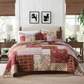 Yvooxny King Quilt Set Quilted Bedspread Country Farmhouse Cottage Vintage Ditsy Floral Paisley Style Reversible Lightweight Coverlet Set Real Patchwork Quilt for All Seasons, Antique Rose, King Size