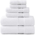 LANE LINEN Luxury Bath Towels Set - 6 Piece 100% CottonBathroom Zero Twist Shower Extra Absorbent Towel Super Soft 2 Hand Wash Cloths White