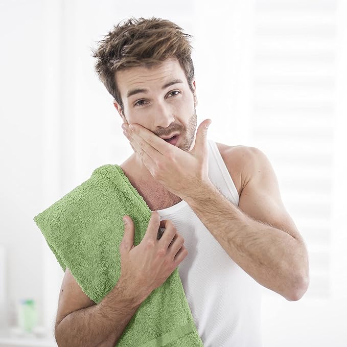 Utopia Towels, Salon Towel, Pack of 12, Not Bleach Proof, 16 by 27 Inches, Highly Absorbent Cotton Towels for Hand, Gym, Beauty, Spa, and Home Hair Care, Sage Green