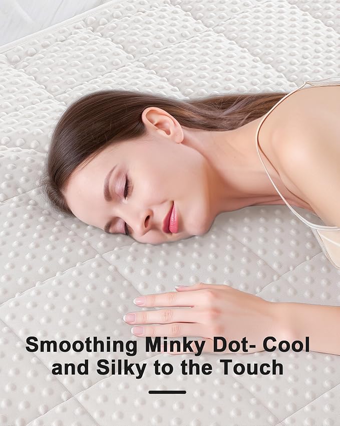 Minky Dot Weighted Blanket for Adults Queen Size 15 lbs, Soft Cooling Heavy Breathable Blanket for All-Season, Washable Weighted Throw with Glass Beads, 60 x 80 Inches, Cream