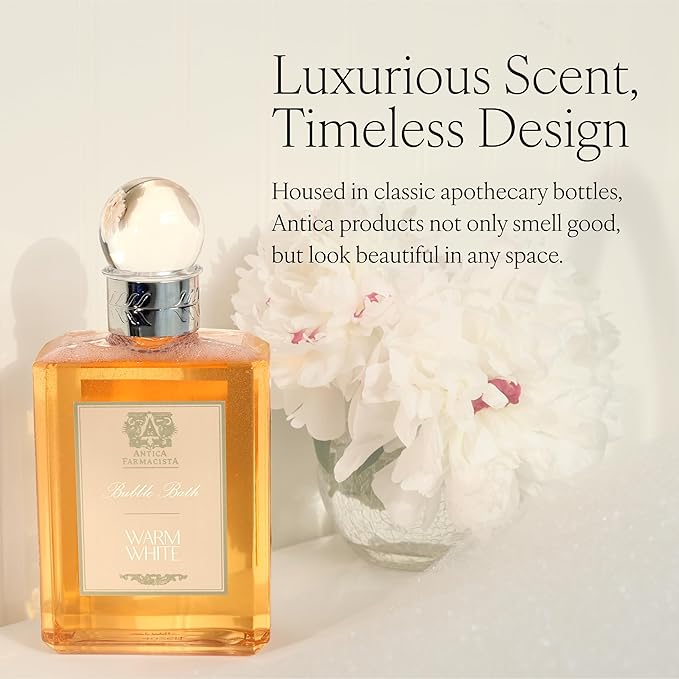 Antica Farmacista Bubble Bath - Relaxing Foam Bath with Honey, Jojoba Oil & Aloe Vera - Luxury Gift for Any Occasion - Warm White, 16 fl oz