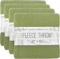 (24 Pack) Bulk Fleece 50x60 Throw Blankets for Wedding Favors, Homeless Women, Men, Homes, Bed, Sofa, Couch, Office, Pet Blankets, Travel | Soft Warm Lightweight Throw Blankets in Bulk (Green)