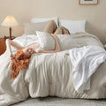 Bedsure Twin/Twin XL Comforter Set, Reversible Beige Soft Prewashed Bedding for All Seasons, 2 Pieces Warm Down Alternative Bed Set, 1 Lightweight Comforter (68"x88") and 1 Pillowcase