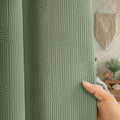 Awellife Sage Green Shower Curtains for Bathroom Cotton Fabric Touch Bohemian Mid Century Boho Minimalist Arch 78" L X 72" W