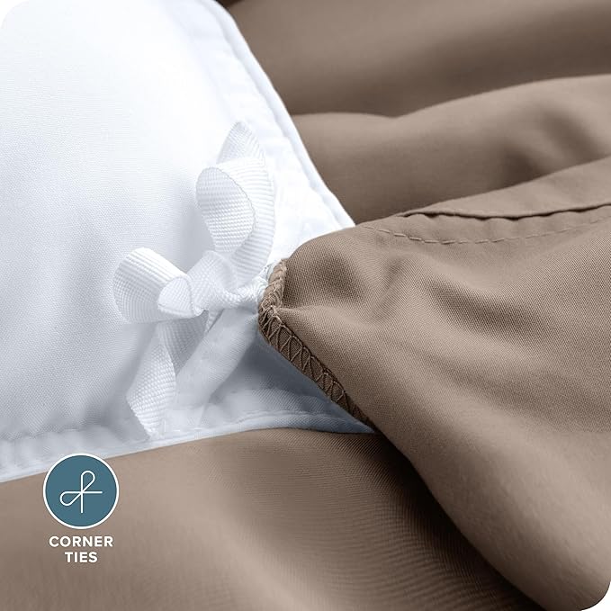 Bare Home Bedding Duvet Cover Extra Long Size - Premium 1800 Super Soft Collection - Lightweight, Cooling Duvet Cover - Soft Breathable Bedding (Twin/Twin XL, Taupe)