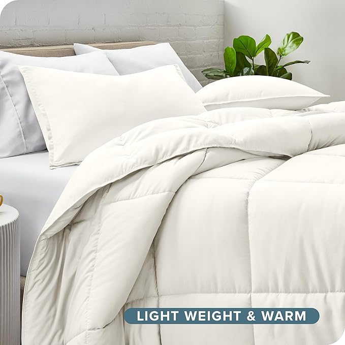 Bare Home Comforter Set - Oversized King Size - Ultra-Soft - Goose Down Alternative - Premium 1800 Series - All Season Warmth (Oversized King, Cream)