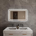 Bathroom Mirror with Lights 24"X40" with Front Light and Backlit, Tempered Glass, Wall Mount Horizontal/Vertical, Stepless Dimmable, 3 Colors, Anti Fog, Bathroom Memory LED Mirror