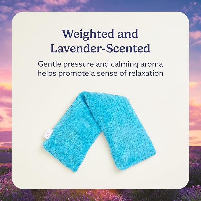 warmies Hot-Pak, Microwavable Neck Wrap - Heating & Cooling Plush Pad for Calming Relaxation - Weighted & Heated Neck Warmer with Scented Lavender - Microwave Heat Pad for Aches & Pain - Blue