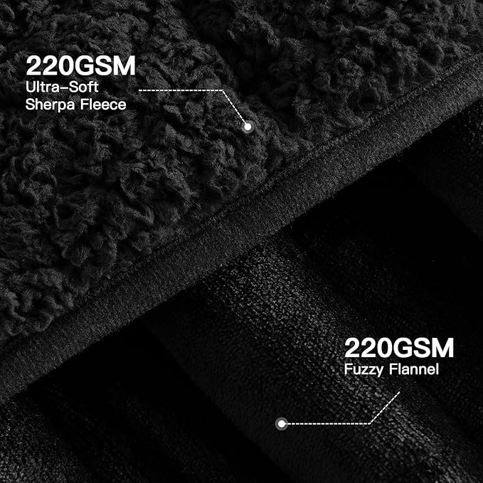 Lofus Weighted Blanket for Adults(15 lbs, 48" x 72"), Throw Heavy Blanket Machine Washable, Soft Weighted Blankets for Stress Relief and Sleep Promotion,Black
