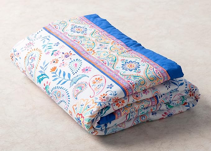 Maison d' Hermine Throw Blanket for Couch Lightweight Soft Warm Breathable Cotton Throw Blankets for Bed Girls Boys Women Men Gifts Sofa Travel Living Room Chair Bedding (60"x80", Indian Floral)