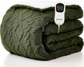 Heated Electric Blanket Full Size-72"x84" Heating Blanket with 10 Heating Levels & 5 Time Settings Over-Heat Protection，Winter Warmer for Adults with ETL Certification（Green）