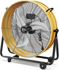 Simple Deluxe Drum Fan, Heavy Duty Metal 3-Speed Powerful Cooling 8600 CFM Max High Velocity Industrial Floor Fans for Warehouses, Workshops, Factories and Basements, 24 Inch