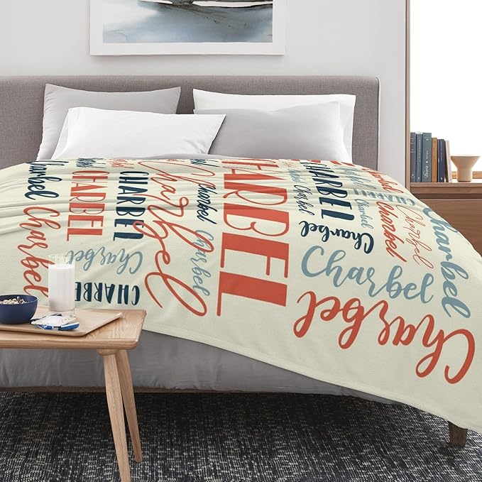 Name Blanket Personalized Blanket for Adult Kids Flannel Customize Throw Blanket Custom (Color 08, 30 x 40 Inches)
