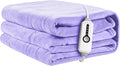 Electric Heated Blanket 72"x84" Full Size, Soft Coral Fleece with 4 Heating Levels and 10 Hours Auto-Off, Machine Washable, Cozy Plush Fabric for Home, Light Purple