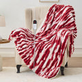 Heated Blanket Throw - 50"x60" Fast Heating Bed Electric Blankets Throw with 6 Heating Levels & 4 Hours Auto Off, Soft Ribbed Faux Fur Sherpa, Over-Heated Protection ETL, Red