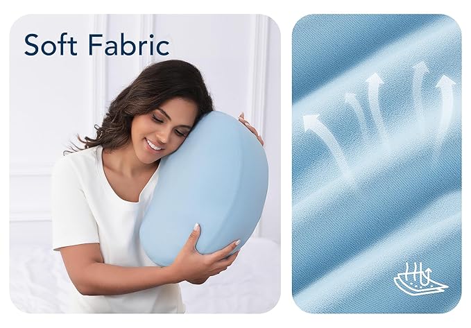 Pregnancy Pillow for Sleeping Memory Foam Maternity Pillow for Side Sleepers, Adjustable Travel Wedge Pillow Support for Back, Belly, and HIPS for Pregnant Women,Cooling Silk Blue