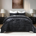 King Size Comforter Set, Luxurious Velvet King Quilt, Black Bedding Set, Soft Plush Bedspread King Size, Lightweight Quilts for All Season, Black