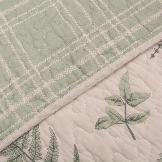 Donna Sharp Queen Bedding Set - 3 Piece - Botanical Quilt Set with Queen Quilt and Standard Pillow Shams - Cotton - Machine Washable