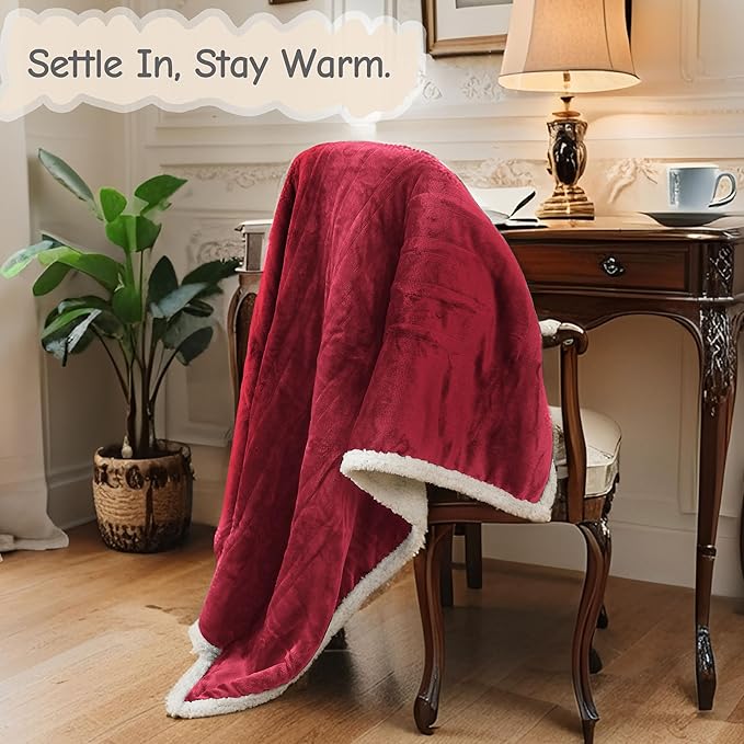 Electric Heated Blanket Full Size 72"x84", Soft Flannel with Overheat Protection, 6 Adjustable Heat Settings & 10-Hour Auto-Off Timer, Fast Heating for Winter Comfort, Red