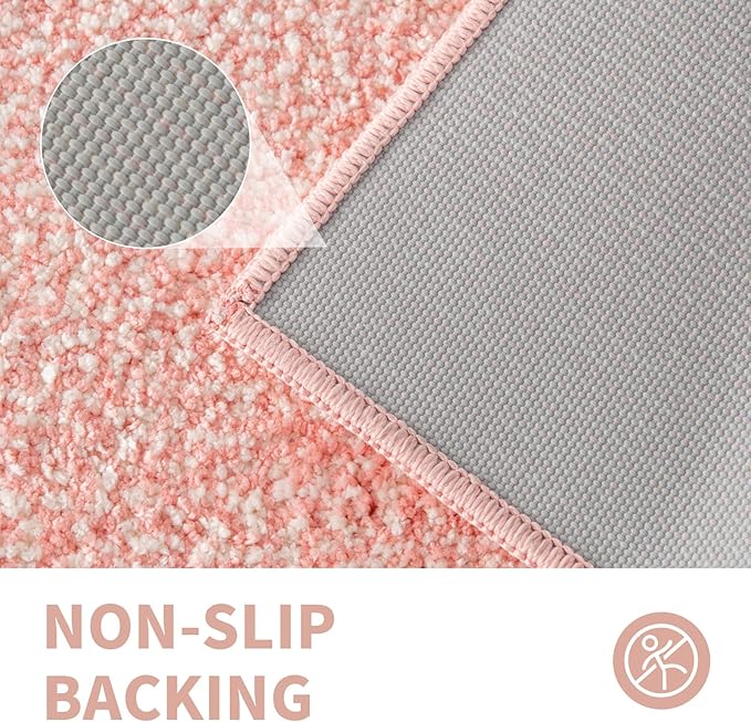 CozeCube Bath mats for Bathroom Non Slip, Fluffy Absorbent Microfiber Bath mat Washable, Aesthetic Bathroom Rugs, Large Blossom Pink Bath mat, Blossom Pink, 36" x 24"