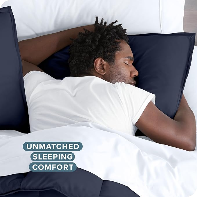 Bare Home Bedding Duvet Cover King Size - Premium 1800 Super Soft Collection - Lightweight, Cooling - Soft Breathable Bedding Duvet Cover (King, Midnight Blue)