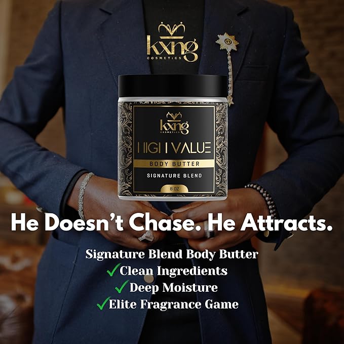 KXNG Luxurious Whipped Body Butter, Deeply Hydrating Shea Butter Body Cream, Moisturizer for Men & Women, Cruelty-Free Skincare