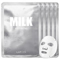 LAPCOS Milk Sheet Mask, Moisturizing Daily Face Mask to Replenish and Restore Dry Skin, Korean Beauty Favorite, 5-Pack